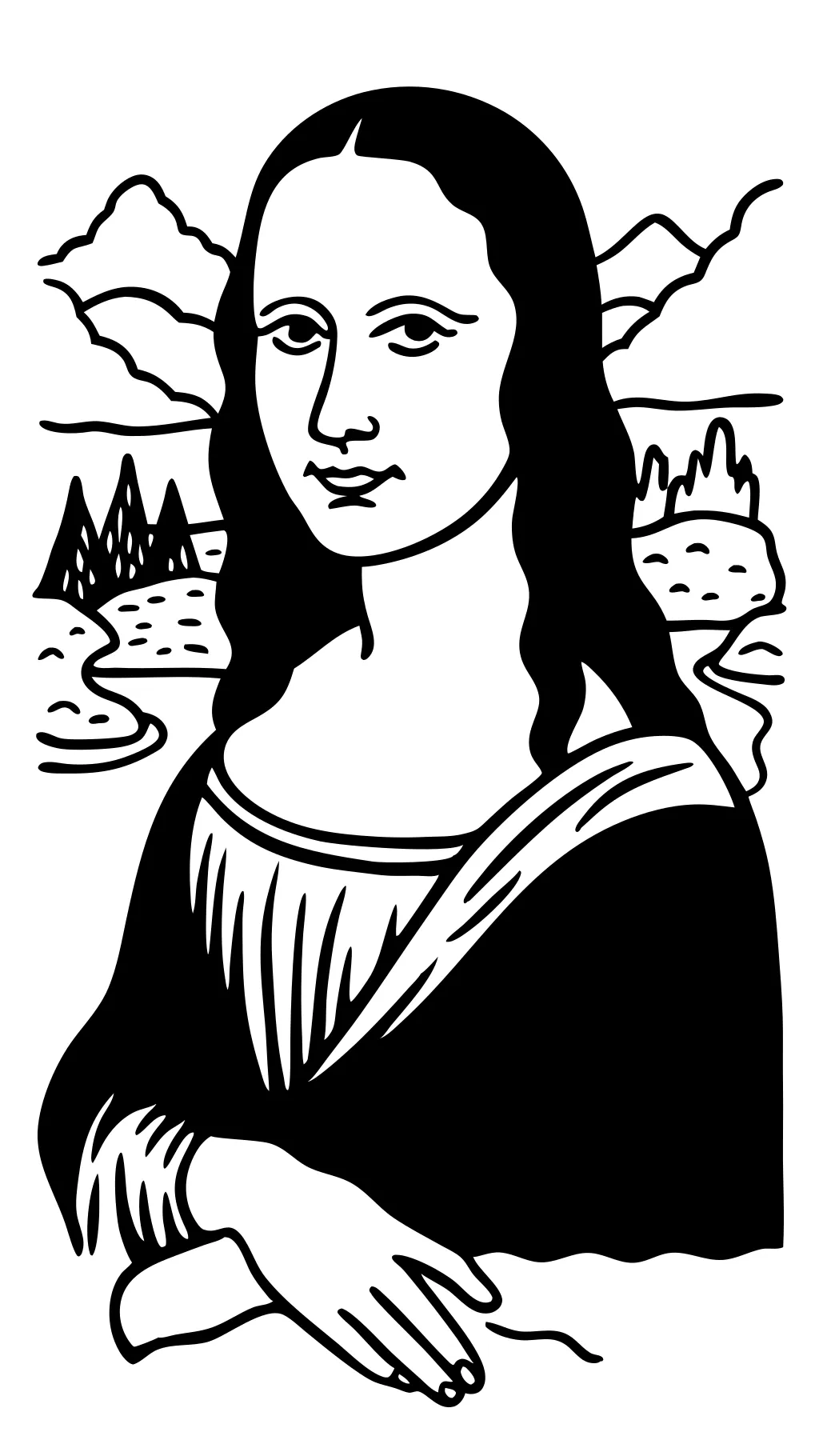 coloring page of mona lisa